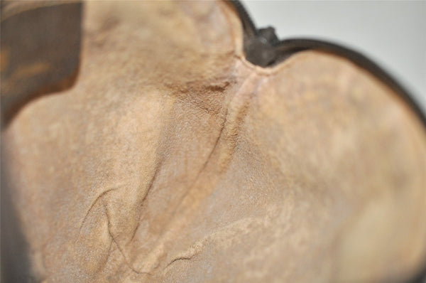 Authentic GUCCI Vintage Pouch Purse GG PVC Leather Brown Junk 5201I