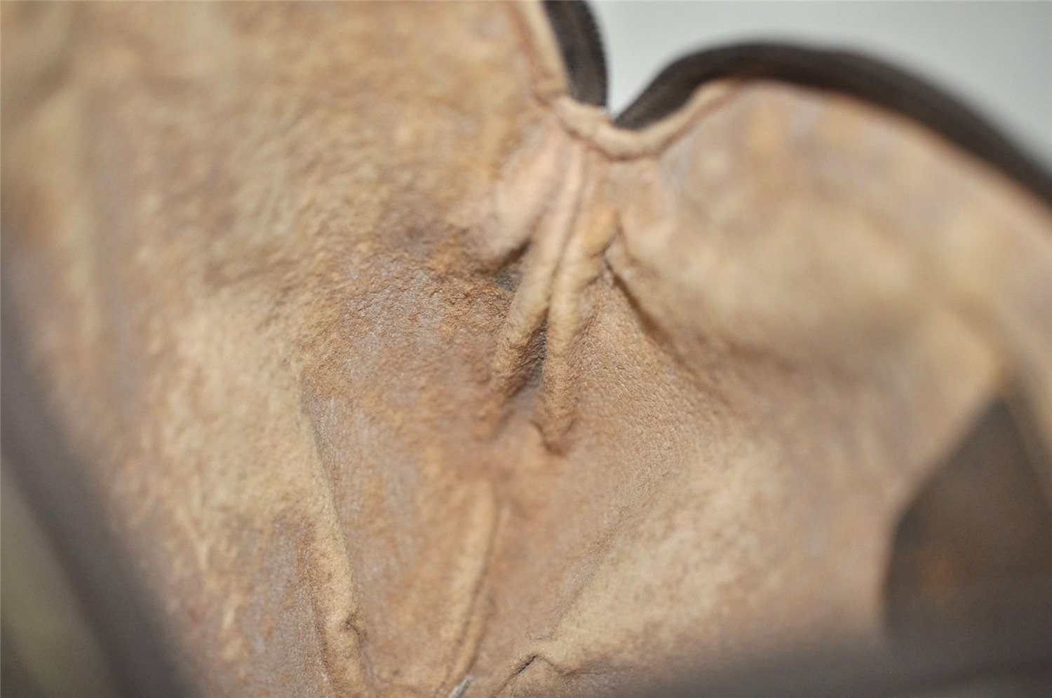 Authentic GUCCI Vintage Pouch Purse GG PVC Leather Brown Junk 5201I