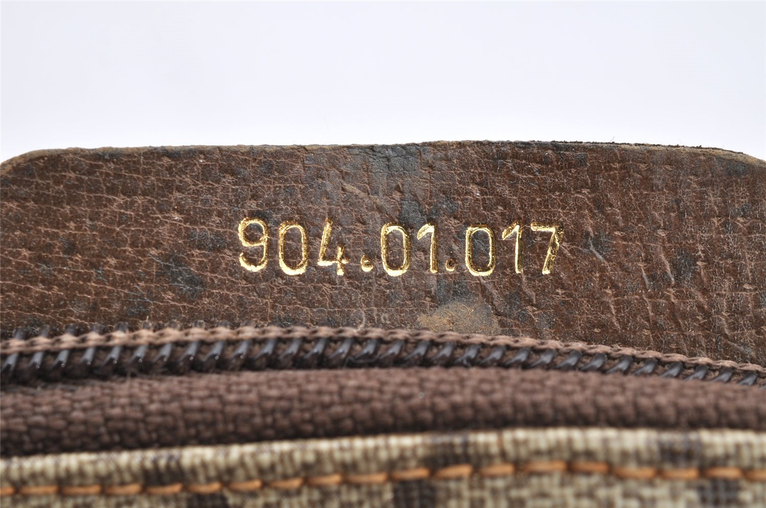 Authentic GUCCI Vintage Pouch Purse GG PVC Leather Brown Junk 5201I