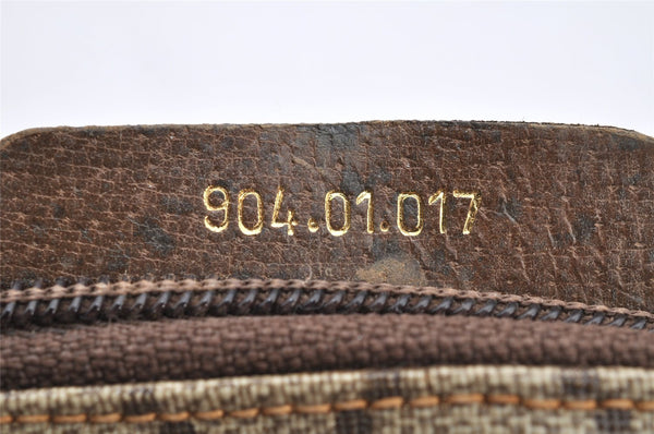 Authentic GUCCI Vintage Pouch Purse GG PVC Leather Brown Junk 5201I