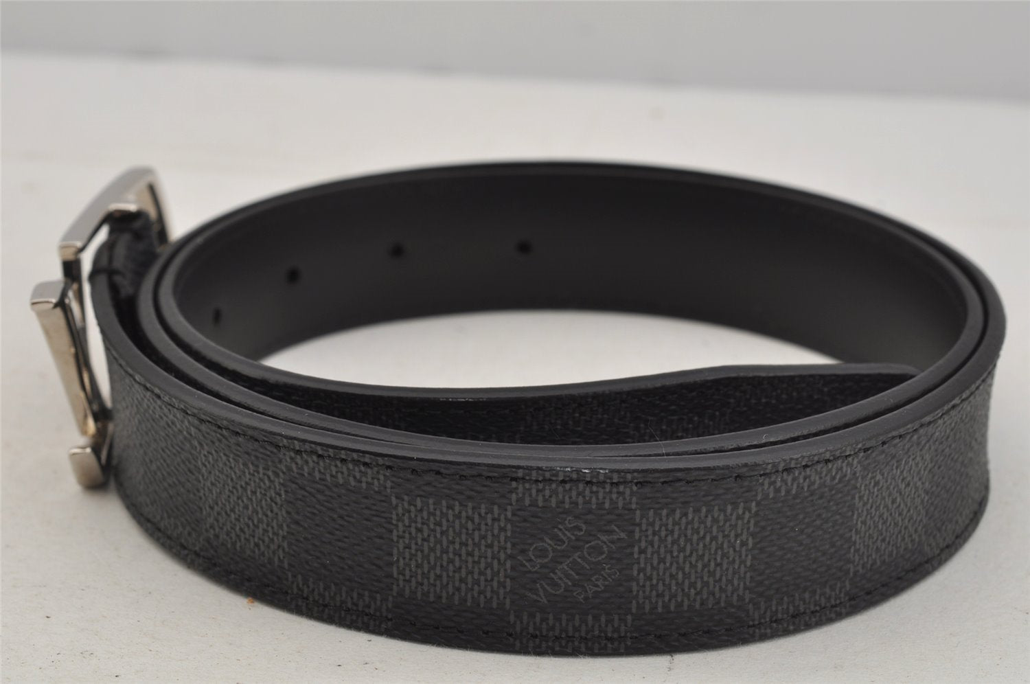 Auth Louis Vuitton Damier Graphite Ceinture Neogram 90cm 35.4