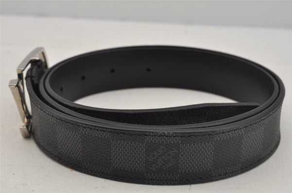 Auth Louis Vuitton Damier Graphite Ceinture Neogram 90cm 35.4" M6057 Belt 5201J