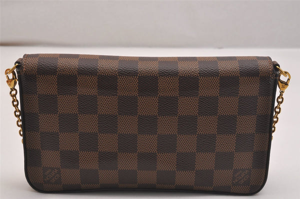 Authentic Louis Vuitton Damier Pochette Felicie N63032 Shoulder Bag Box 5202J