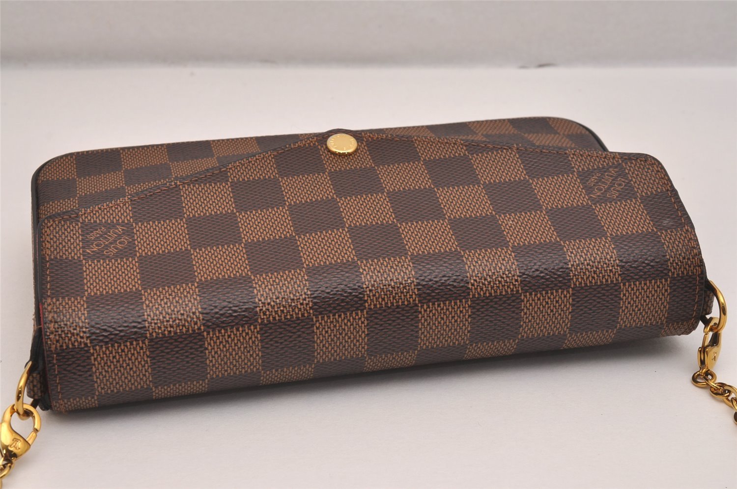 Authentic Louis Vuitton Damier Pochette Felicie N63032 Shoulder Bag Box 5202J