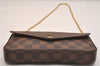 Authentic Louis Vuitton Damier Pochette Felicie N63032 Shoulder Bag Box 5202J