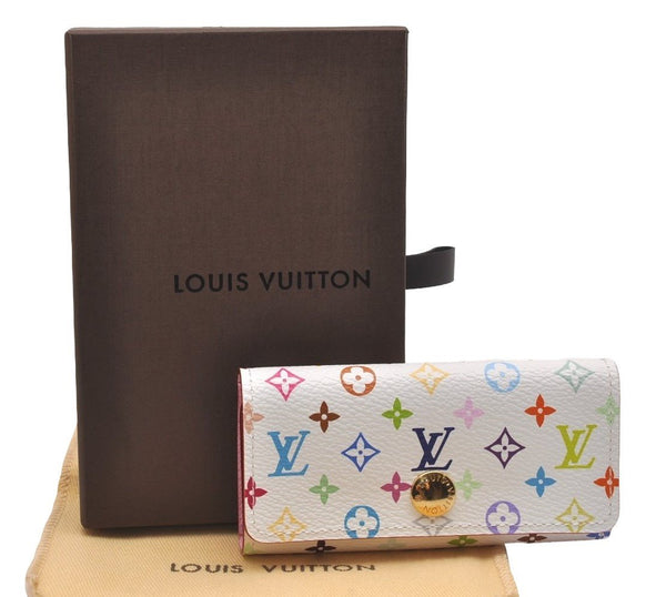 Auth Louis Vuitton Monogram Multicolor Multicles 4 Key Case White Pink Box 5203J