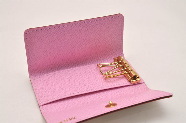 Auth Louis Vuitton Monogram Multicolor Multicles 4 Key Case White Pink Box 5203J