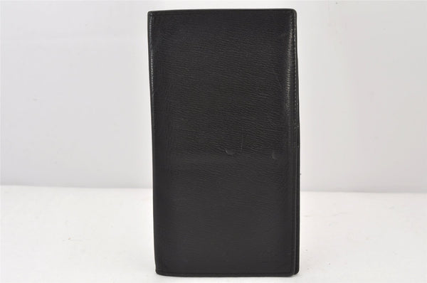 Authentic GUCCI Vintage Long Bifold Wallet Purse Leather Black 5203K