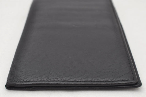 Authentic GUCCI Vintage Long Bifold Wallet Purse Leather Black 5203K