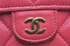 Authentic CHANEL Caviar Skin Matelasse Long Wallet Purse CC Logo Pink Box 5204J