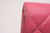 Authentic CHANEL Caviar Skin Matelasse Long Wallet Purse CC Logo Pink Box 5204J