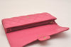 Authentic CHANEL Caviar Skin Matelasse Long Wallet Purse CC Logo Pink Box 5204J