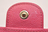 Authentic CHANEL Caviar Skin Matelasse Long Wallet Purse CC Logo Pink Box 5204J