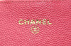 Authentic CHANEL Caviar Skin Matelasse Long Wallet Purse CC Logo Pink Box 5204J