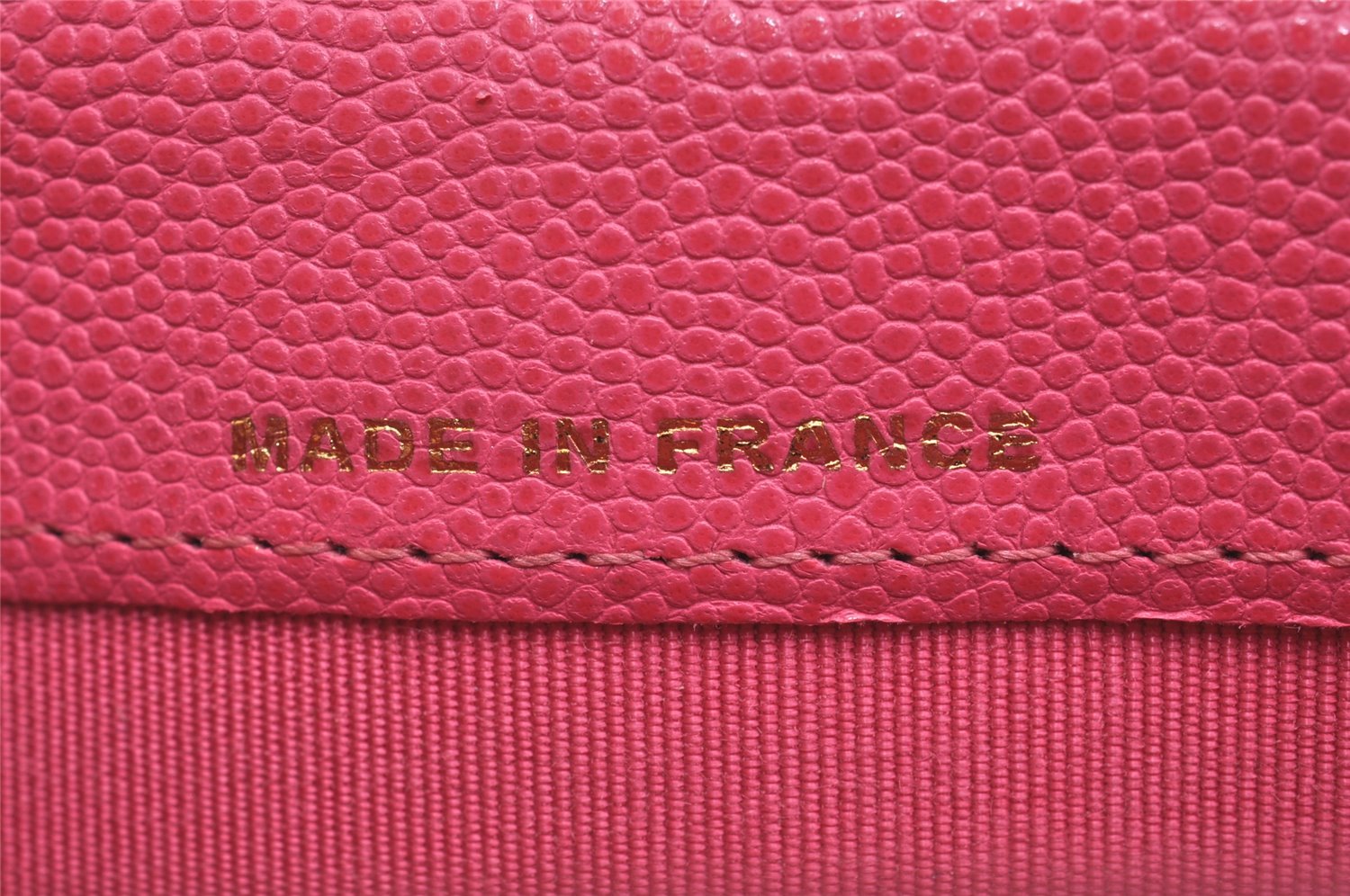 Authentic CHANEL Caviar Skin Matelasse Long Wallet Purse CC Logo Pink Box 5204J