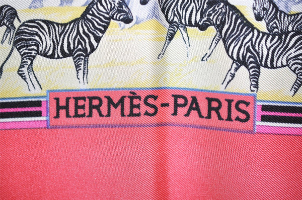 Authentic HERMES Carre 90 Scarf "TROPIOUES " Silk Pink 5204K