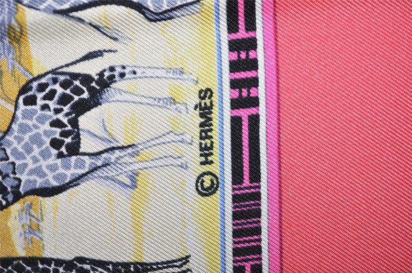 Authentic HERMES Carre 90 Scarf "TROPIOUES " Silk Pink 5204K