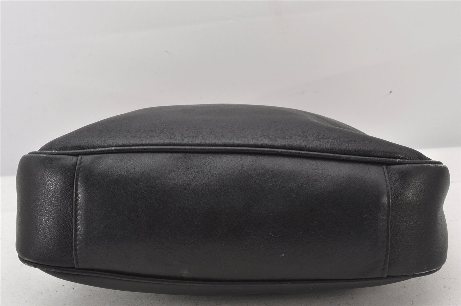 Authentic GUCCI Vintage Bamboo 2Way Shoulder Hand Bag Leather Black Junk 5205K