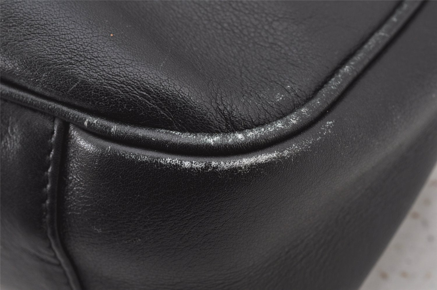 Authentic GUCCI Vintage Bamboo 2Way Shoulder Hand Bag Leather Black Junk 5205K