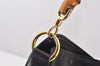Authentic GUCCI Vintage Bamboo 2Way Shoulder Hand Bag Leather Black Junk 5205K
