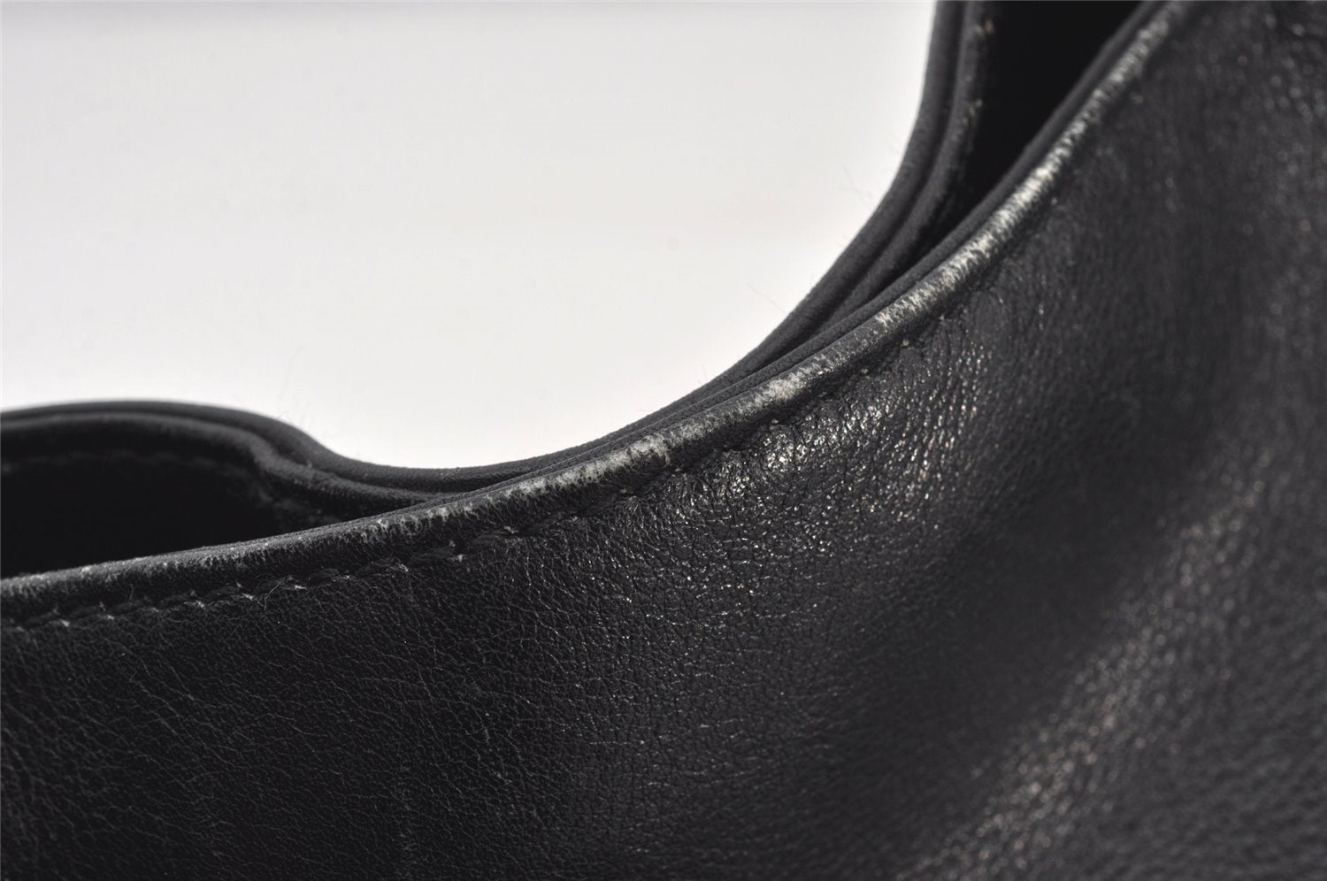 Authentic GUCCI Vintage Bamboo 2Way Shoulder Hand Bag Leather Black Junk 5205K