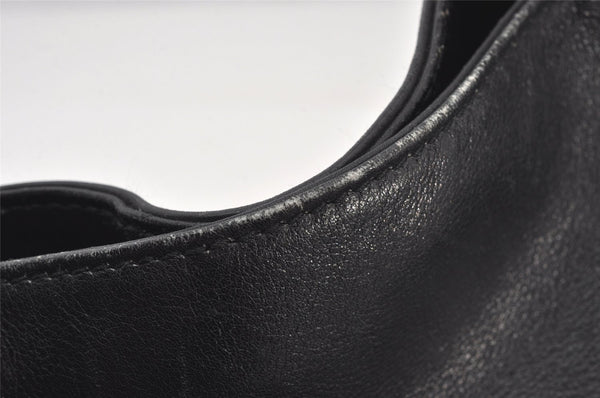 Authentic GUCCI Vintage Bamboo 2Way Shoulder Hand Bag Leather Black Junk 5205K