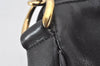 Authentic GUCCI Vintage Bamboo 2Way Shoulder Hand Bag Leather Black Junk 5205K