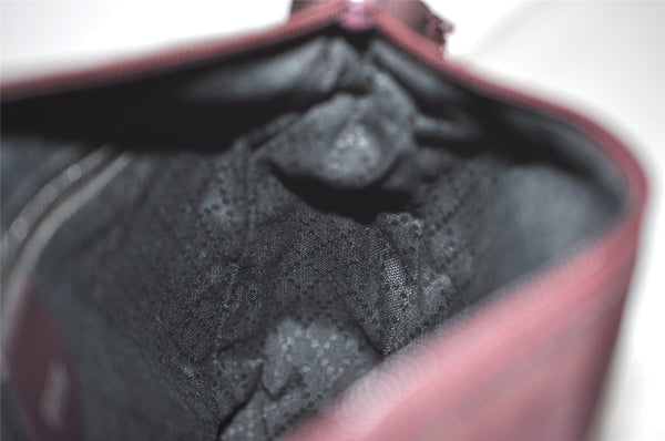 Authentic GUCCI Bamboo 2Way Shoulder Hand Bag Purse Nylon Leather Wine Red 5206I