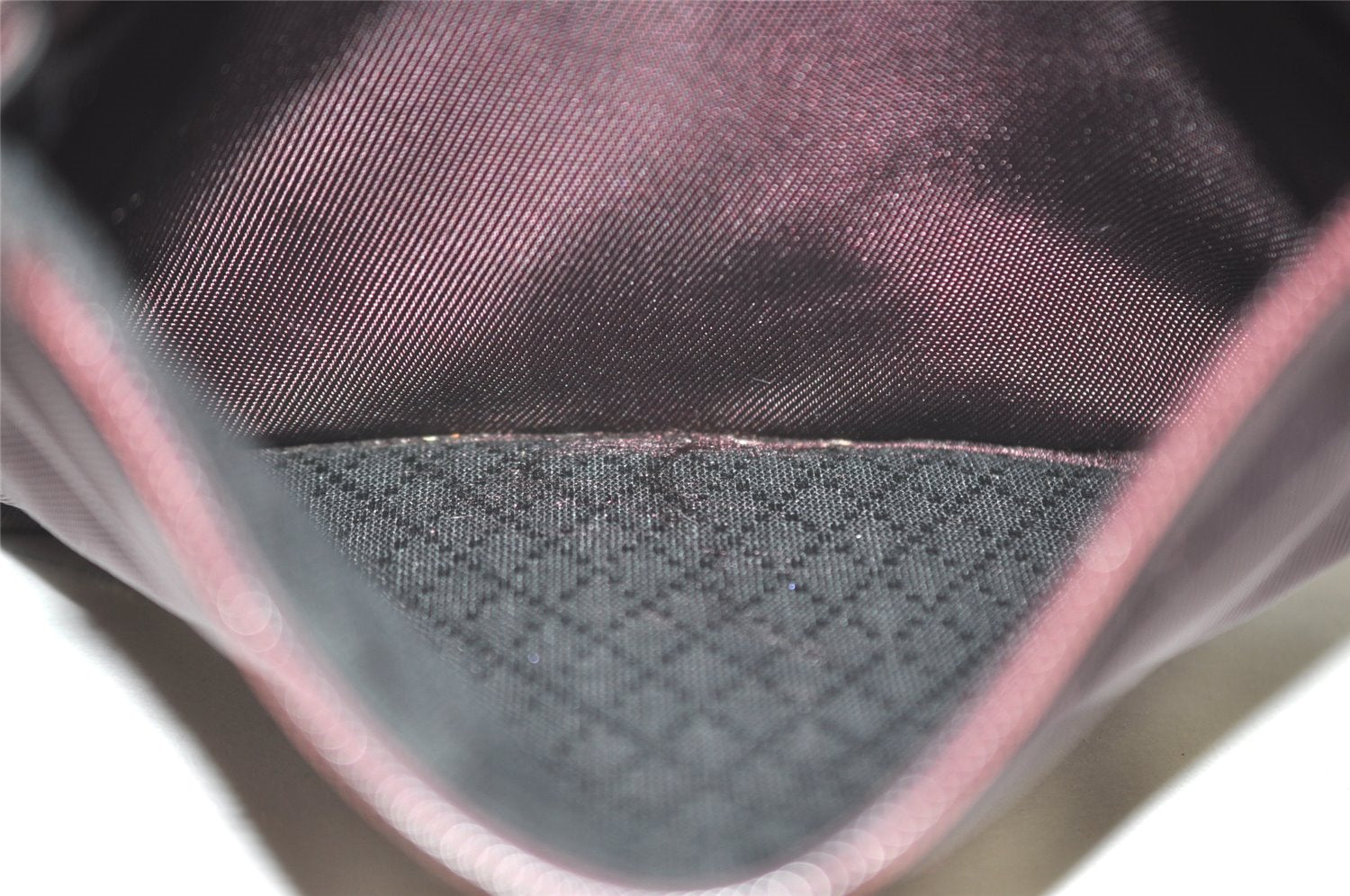 Authentic GUCCI Bamboo 2Way Shoulder Hand Bag Purse Nylon Leather Wine Red 5206I