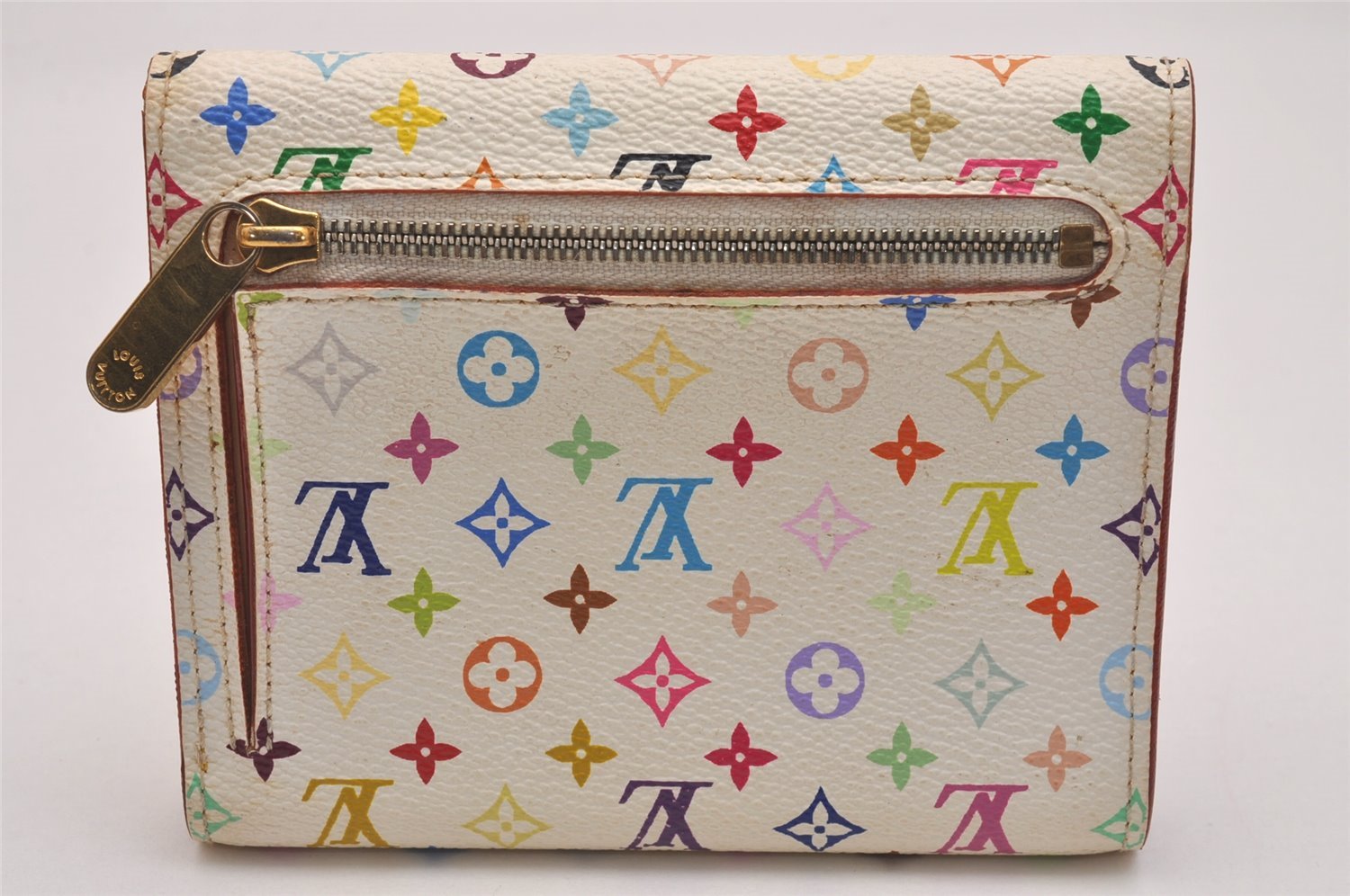 Auth Louis Vuitton Monogram Multicolor Portefeuille Koala Wallet White Box 5206J