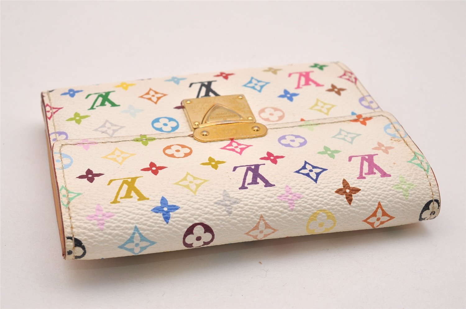 Auth Louis Vuitton Monogram Multicolor Portefeuille Koala Wallet White Box 5206J