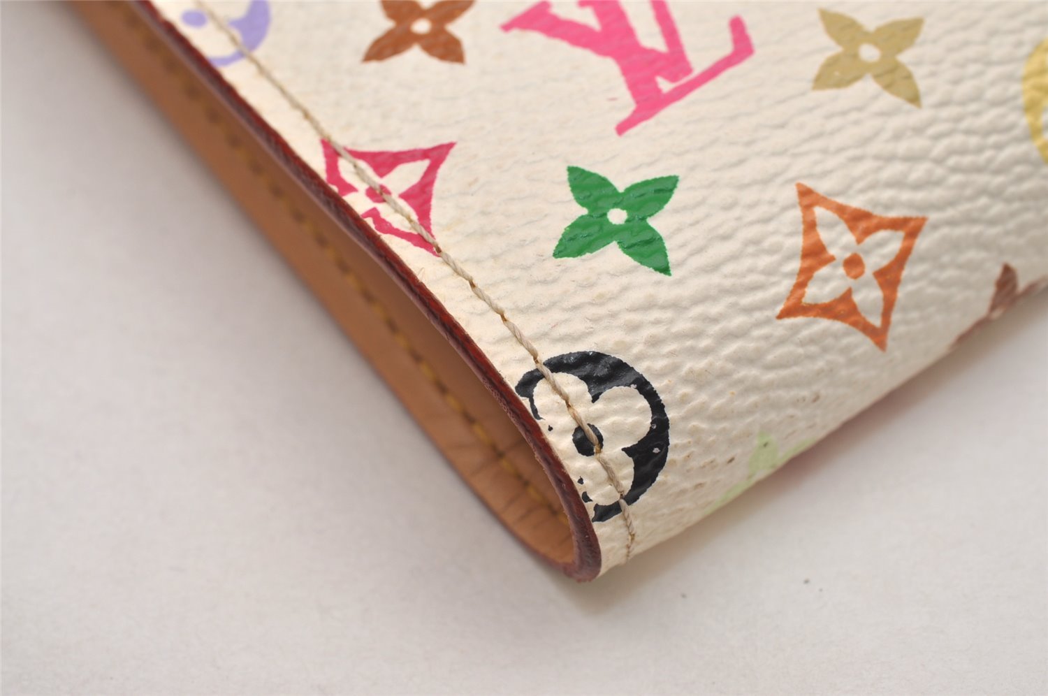 Auth Louis Vuitton Monogram Multicolor Portefeuille Koala Wallet White Box 5206J