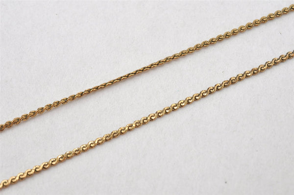 Authentic Christian Dior Gold Tone Chain Pendant Necklace CD Junk 5206K