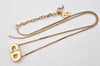 Authentic Christian Dior Gold Tone Chain Pendant Necklace CD Junk 5206K