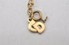 Authentic Christian Dior Gold Tone Chain Pendant Necklace CD Junk 5206K