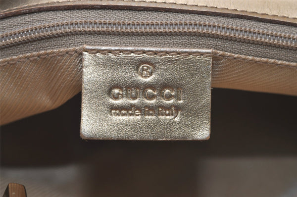 Authentic GUCCI Vintage Tote Bag GG Canvas Leather 0021099 Light Blue 5207I