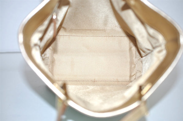 Authentic GUCCI Vintage Tote Bag GG Canvas Leather 0021099 Light Blue 5207I