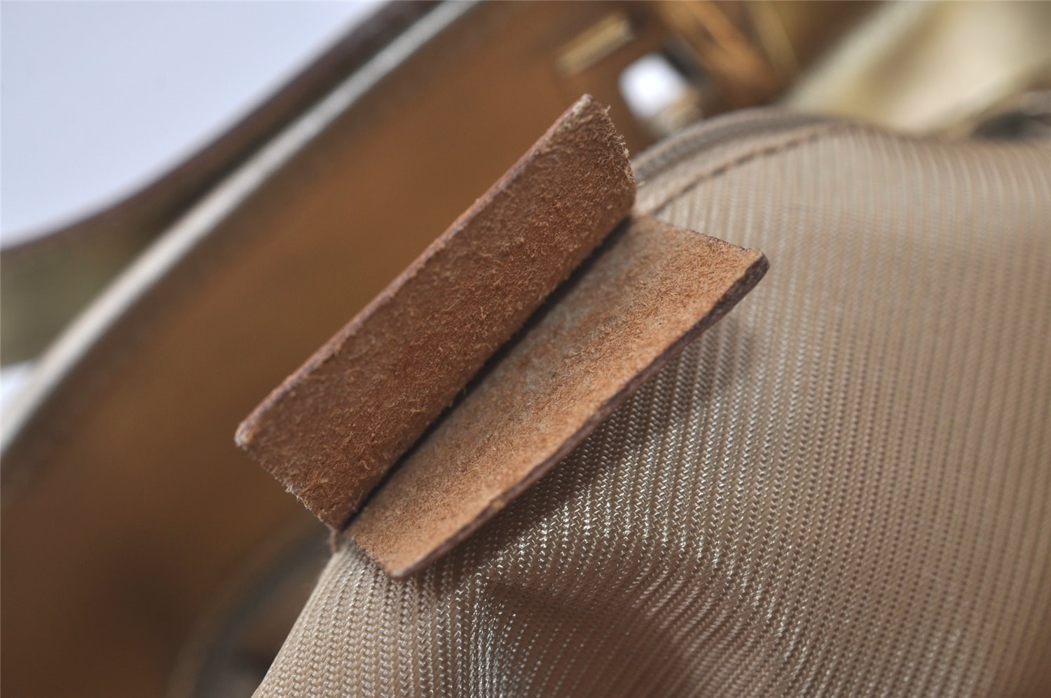 Authentic GUCCI Vintage Tote Bag GG Canvas Leather 0021099 Light Blue 5207I