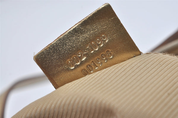 Authentic GUCCI Vintage Tote Bag GG Canvas Leather 0021099 Light Blue 5207I