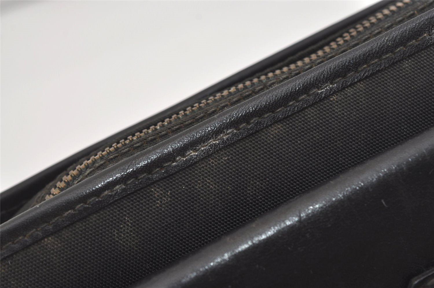 Authentic GUCCI Vintage Clutch Hand Bag Purse Nylon Leather 108844 Black 5208I