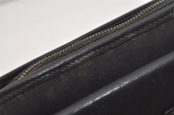 Authentic GUCCI Vintage Clutch Hand Bag Purse Nylon Leather 108844 Black 5208I