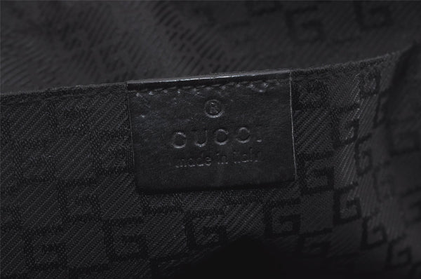 Authentic GUCCI Vintage Clutch Hand Bag Purse Nylon Leather 108844 Black 5208I