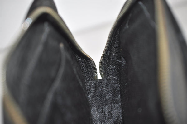 Authentic GUCCI Vintage Clutch Hand Bag Purse Nylon Leather 108844 Black 5208I