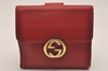 Authentic GUCCI Interlocking G Bifold Wallet Purse Leather 615525 Red Box 5208J