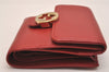 Authentic GUCCI Interlocking G Bifold Wallet Purse Leather 615525 Red Box 5208J