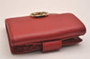 Authentic GUCCI Interlocking G Bifold Wallet Purse Leather 615525 Red Box 5208J