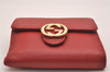 Authentic GUCCI Interlocking G Bifold Wallet Purse Leather 615525 Red Box 5208J