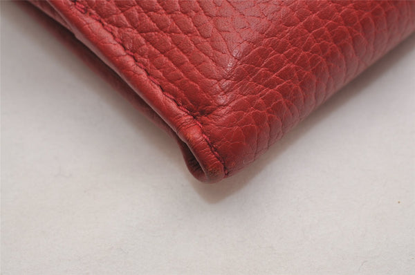 Authentic GUCCI Interlocking G Bifold Wallet Purse Leather 615525 Red Box 5208J