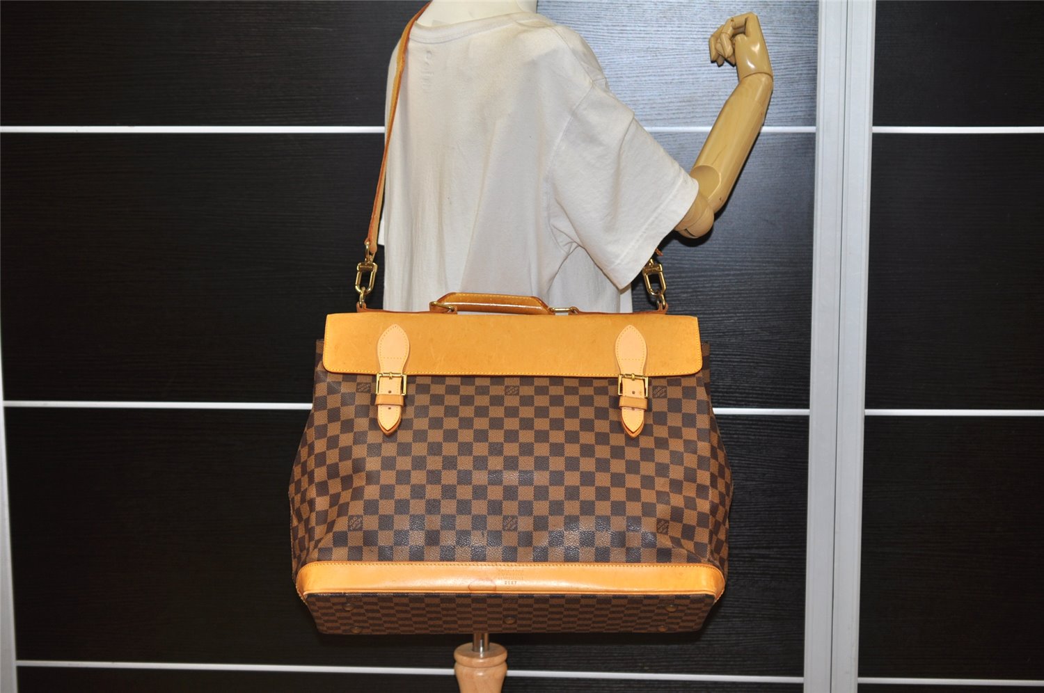 Authentic Louis Vuitton Damier Clipper 2Way Shoulder Hand Bag M99039 LV 5209K