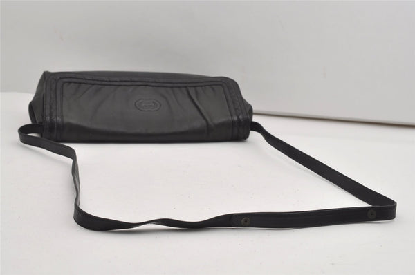 Authentic GUCCI Vintage Shoulder Cross Body Bag Purse Leather Black 5210I